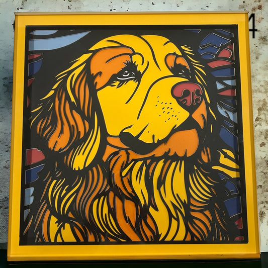 Golden Retriever Shadow Box